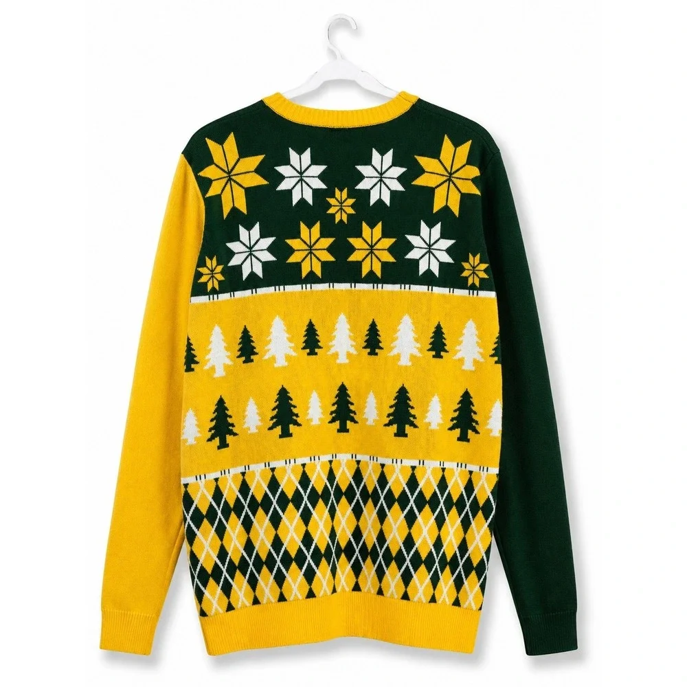 NWT Baylor Bears‎ Men's Busy Block Christmas Sweater Large New NCAA L300 College